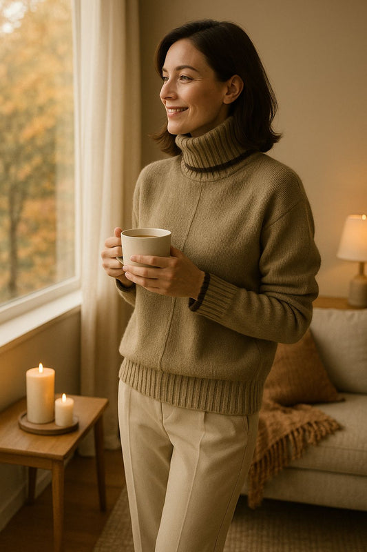Soft Cashmere Blend Women's Sweater with Collar – Liv