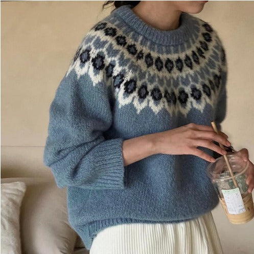 Juliet Jacquard Pullover for Women | Stylish & Elegant Knitwear