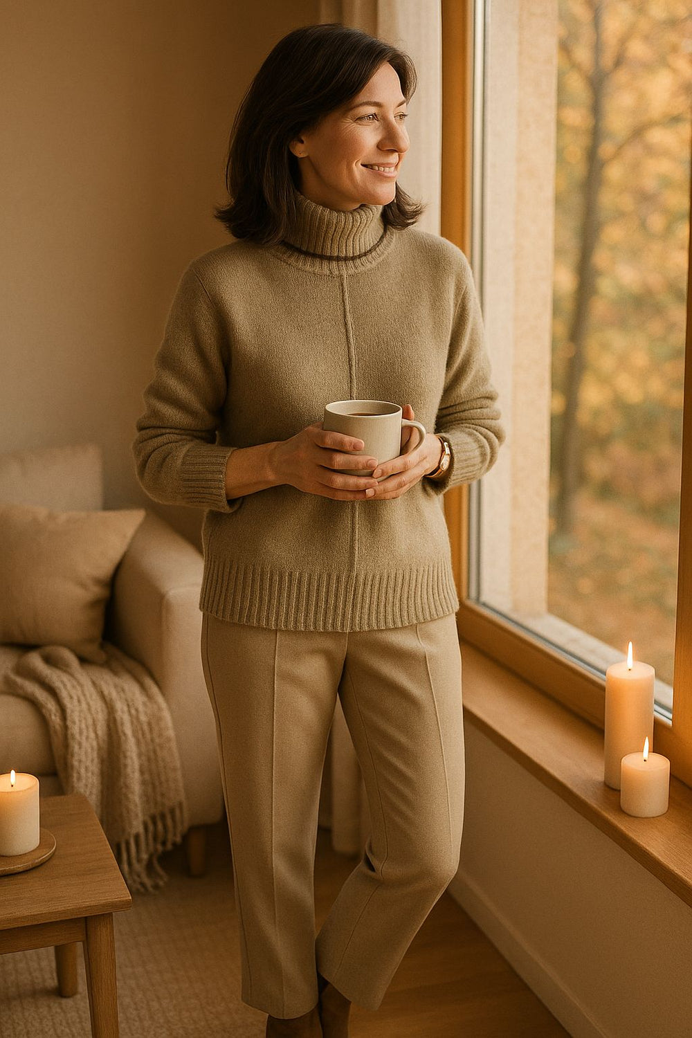 Soft Cashmere Blend Women's Sweater with Collar – Liv - 2