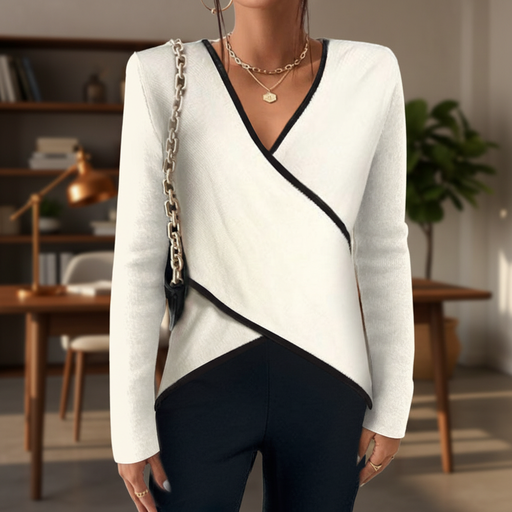 Wrap Sweater with V-Neck - Karin