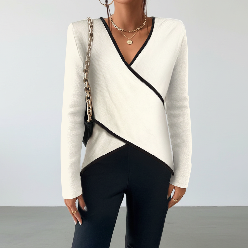 Wrap Sweater with V-Neck - Karin