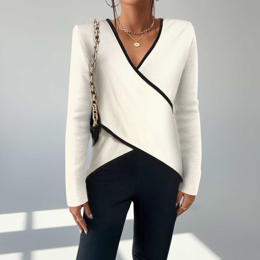 Wrap Sweater with V-Neck - Karin