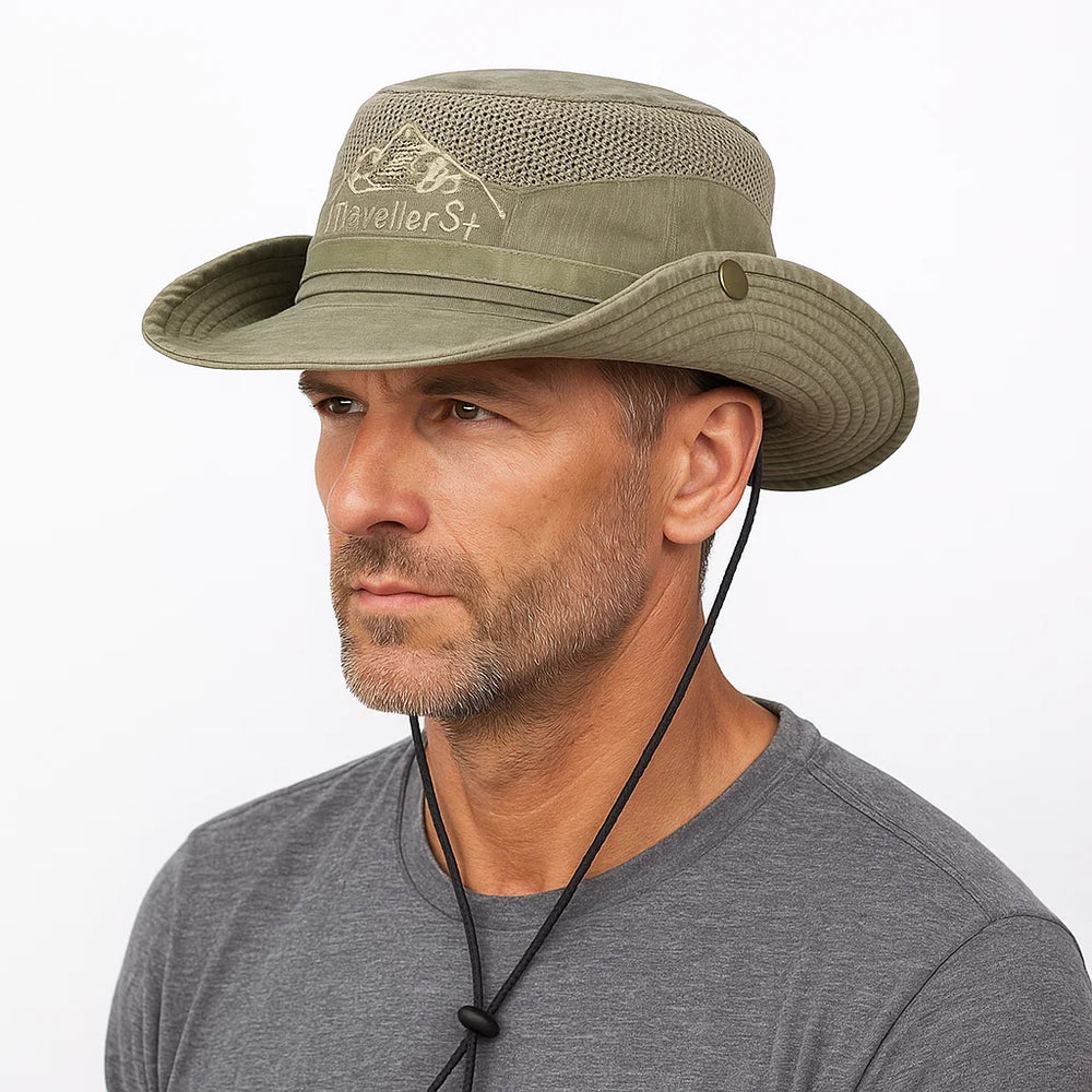 Sonnenhut mit Breiter Krempe & Atmungsaktiver Mesh-Belüftung – UV-Schutz für Outdoor-Aktivitäten