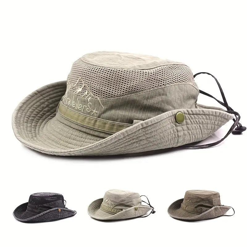 Sonnenhut mit Breiter Krempe & Atmungsaktiver Mesh-Belüftung – UV-Schutz für Outdoor-Aktivitäten