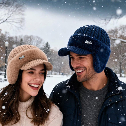 Winter Trapper Hat – Ear Flap Coverage, Knit Design & Baseball Visor Style