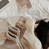 Winter Socks Knit Solid Color Fall Season Casual Set