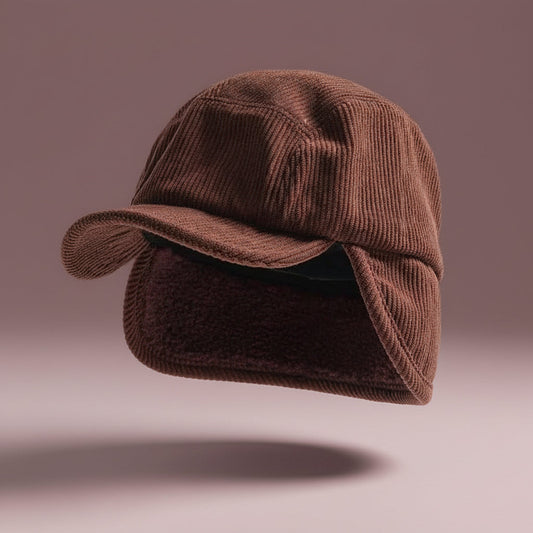 Winter Ear Flap Cap – Ribbed Knit, Polar Fleece Lined & Unisex Fit