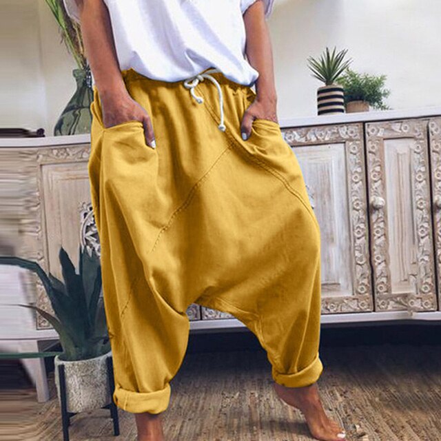 Luca Bohemian Harem Pants - Yellow