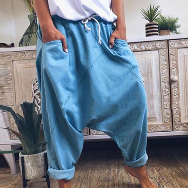 Luca Bohemian Harem Pants - Blue