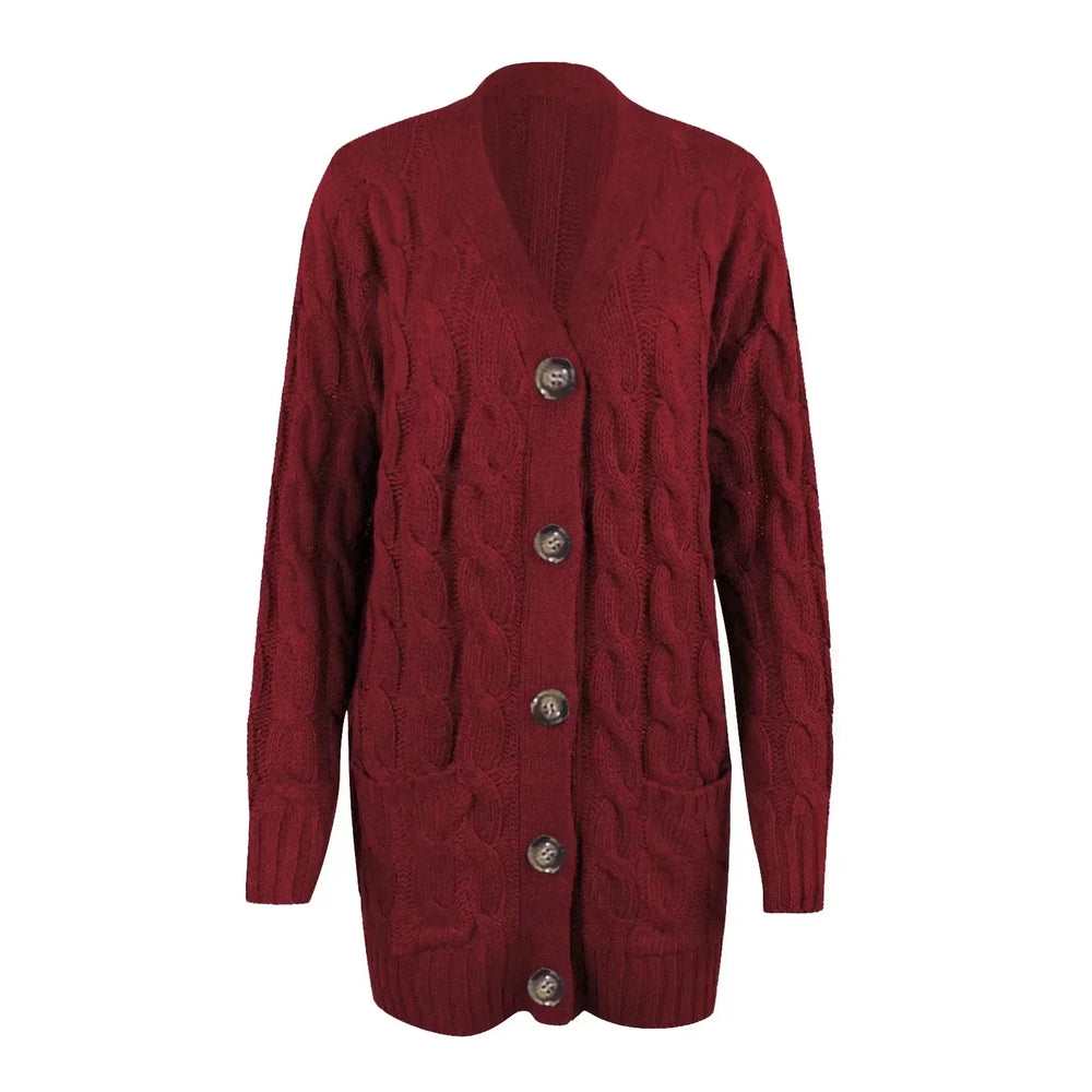 Knitted Women's Cardigan with Buttons - Noor