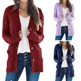 Knitted Women's Cardigan with Buttons - Noor