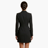 Women's Blazer Dress – Double-Button Front, Lapel Collar & Mini Length