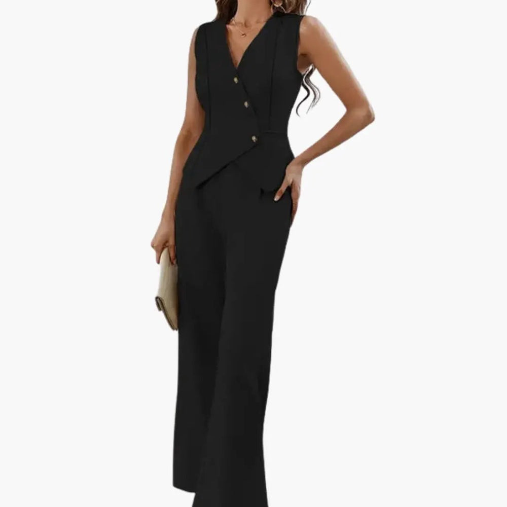 Women's Blazer & Straight Leg Pants Suit Set – Two-Piece Matching Outfit