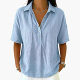 Women's Blouse – Collared Neckline & Button Closure