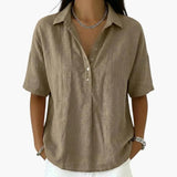Women's Blouse – Collared Neckline & Button Closure