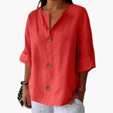 Women's Linen Blouse – Loose Fit, Lightweight Fabric & Casual Style