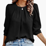 Women's Blouse – Pleated Puff Sleeves