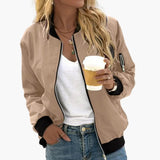Women's Bomber Jacket – Elastic Sleeves & Adjustable Hem