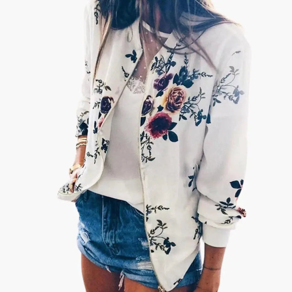 Women's Bomber Jacket – Zip Front & Long Sleeves