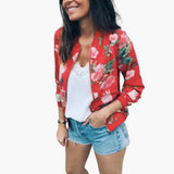 Women's Bomber Jacket – Zip Front & Long Sleeves