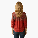 Women's Button-Down Blouse – Classic Collar, Long Sleeve & Hip Length