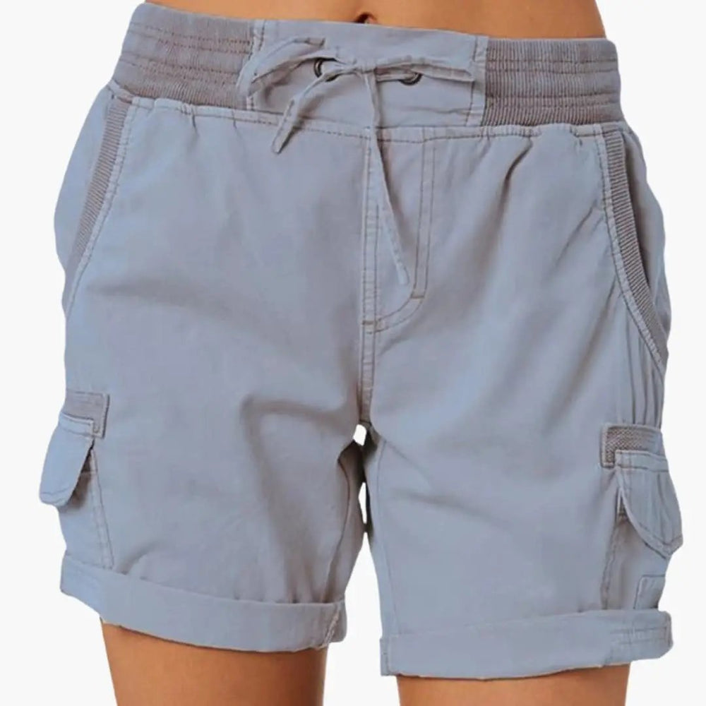 Women's Cargo Shorts – Drawstring Waist & Pockets