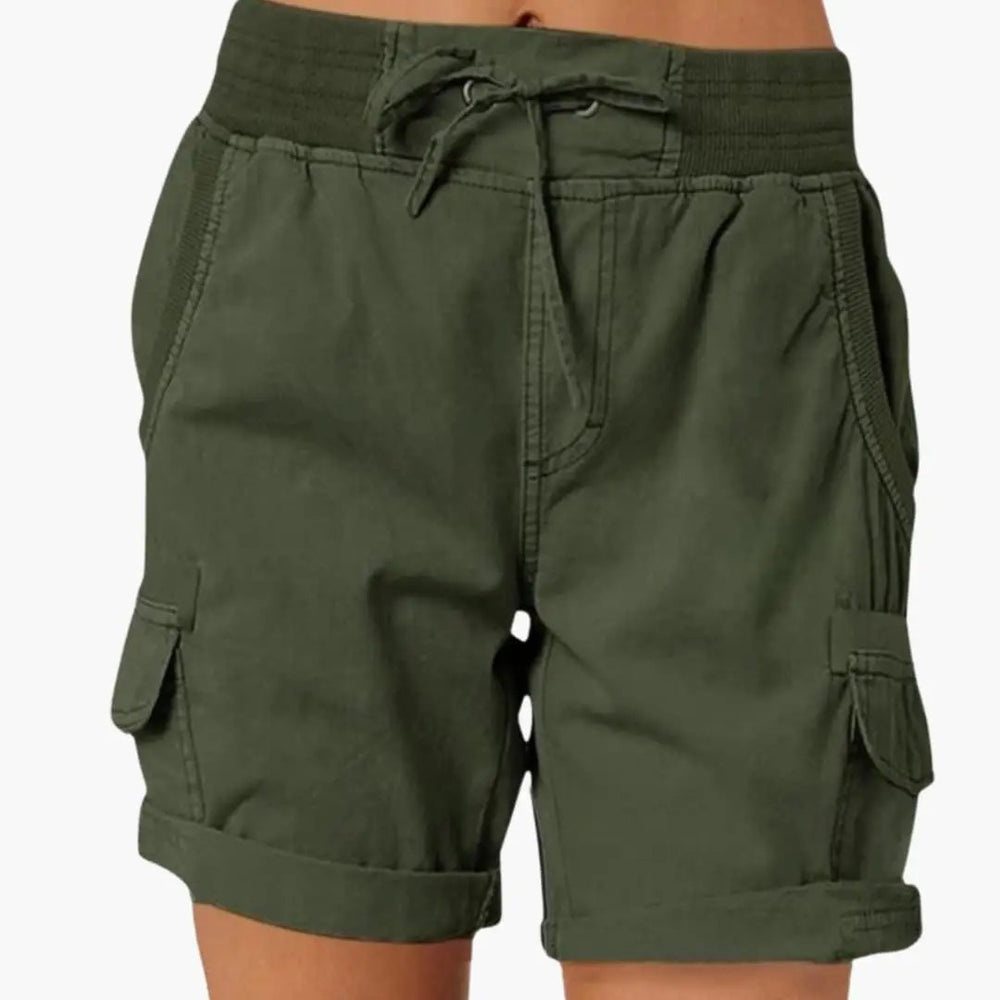 Women's Cargo Shorts – Drawstring Waist & Pockets
