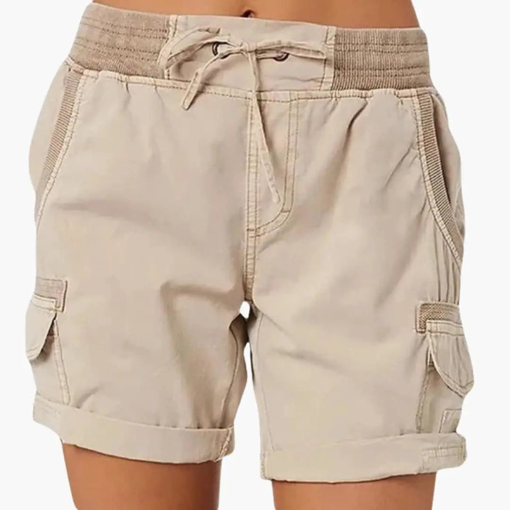 Women's Cargo Shorts – Drawstring Waist & Pockets