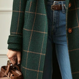 Women’s Coat Plaid Long Winter Outerwear