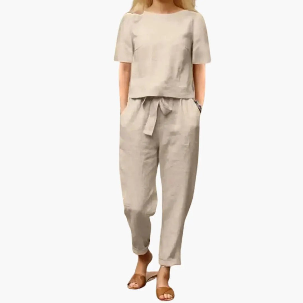 Women's Jumpsuit Set – Straight Leg Trousers, Coordinated Top & Defined Waist