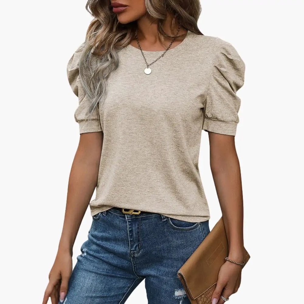 Women's T-Shirt – Crew Neck & Puff Sleeve