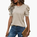 Women's T-Shirt – Crew Neck & Puff Sleeve