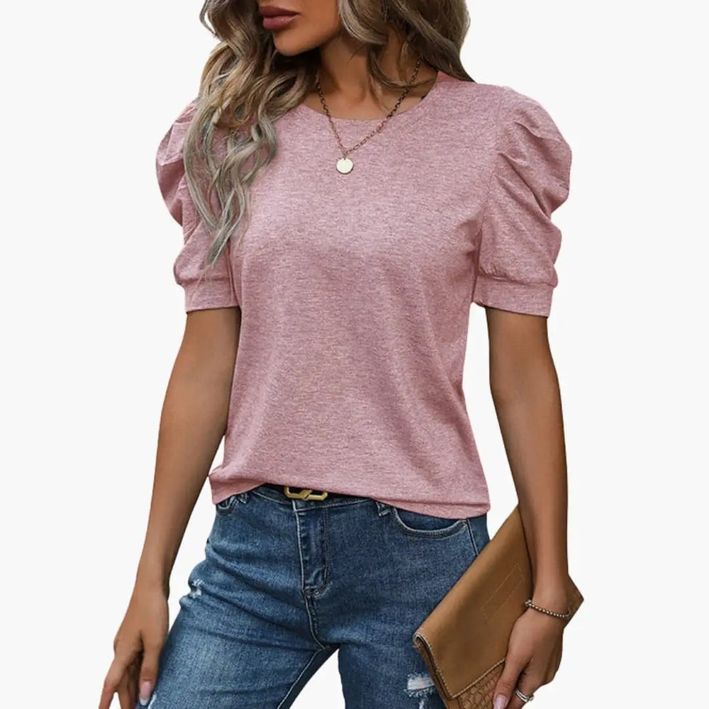 Women's T-Shirt – Crew Neck & Puff Sleeve