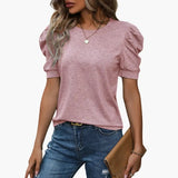 Women's T-Shirt – Crew Neck & Puff Sleeve