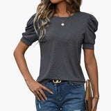 Women's T-Shirt – Crew Neck & Puff Sleeve