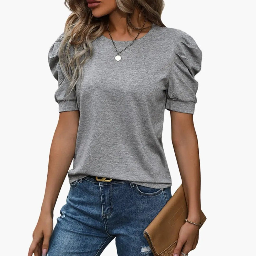 Women's T-Shirt – Crew Neck & Puff Sleeve