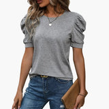 Women's T-Shirt – Crew Neck & Puff Sleeve