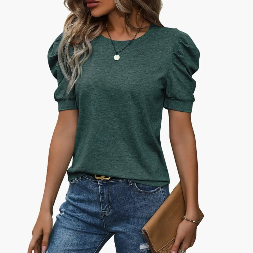 Women's T-Shirt – Crew Neck & Puff Sleeve