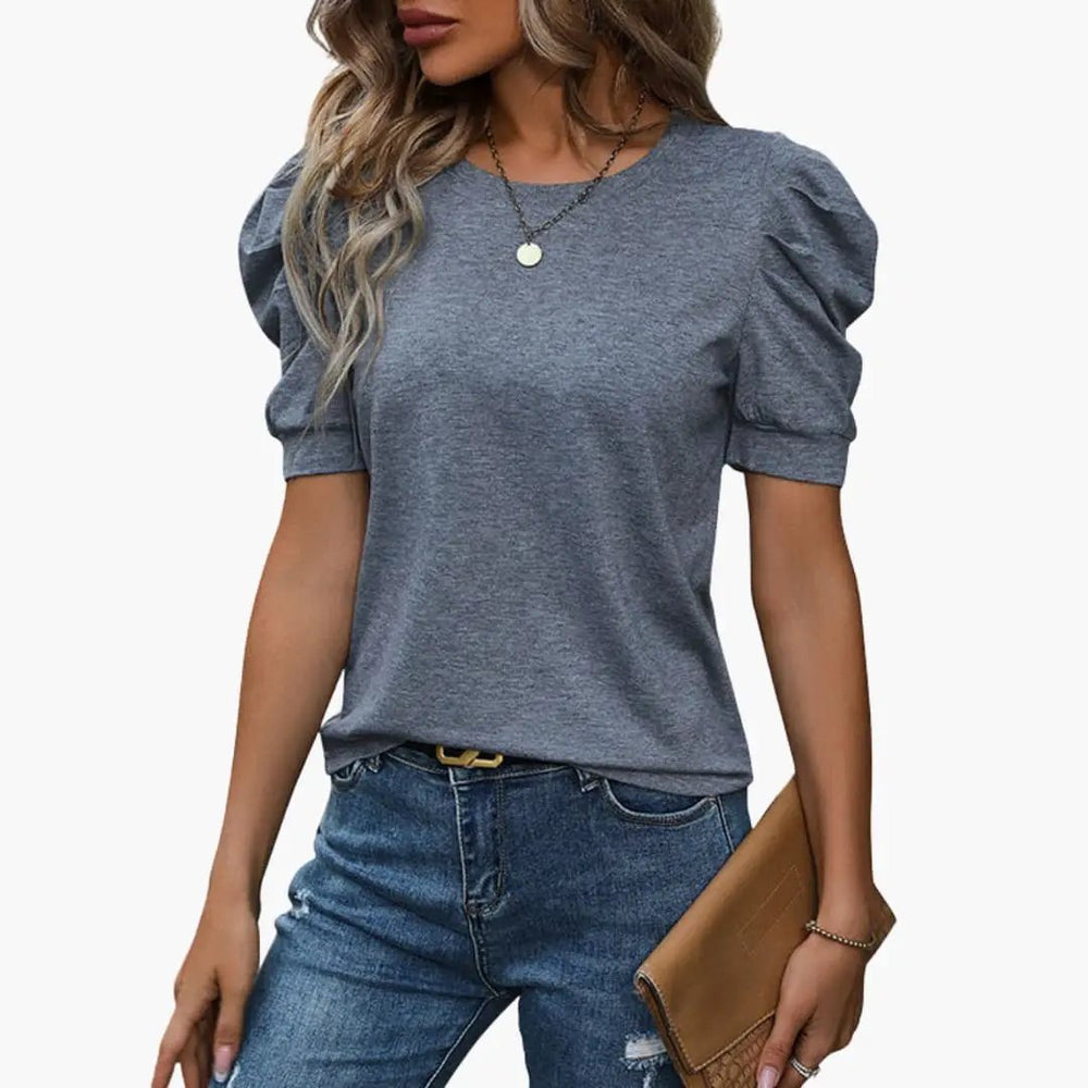 Women's T-Shirt – Crew Neck & Puff Sleeve