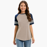 Women's Raglan T-Shirt – Crew Neck, Striped Sleeves & Pullover Style