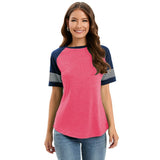 Women's Raglan T-Shirt – Crew Neck, Striped Sleeves & Pullover Style