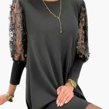 Dress – Women's, Lace Sleeves & Straight Fit