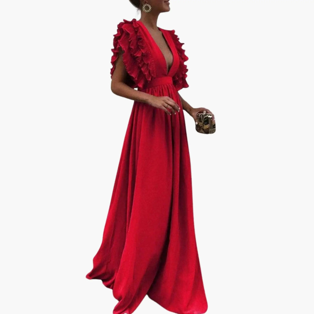 Dress – Women's, Simple Neckline & Woven Surface