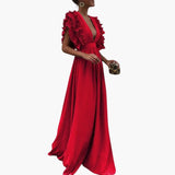 Dress – Women's, Simple Neckline & Woven Surface