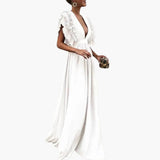 Dress – Women's, Simple Neckline & Woven Surface