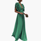 Dress – Women's, Simple Neckline & Woven Surface