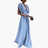 Dress – Women's, Simple Neckline & Woven Surface