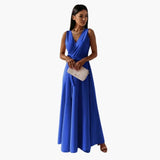 Women's Dress – V-Neckline, Straight Fit & Plain Woven Finish
