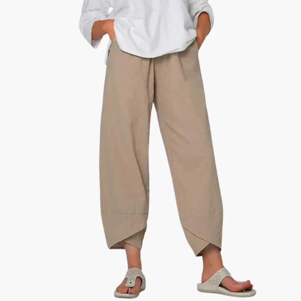 Women's Tapered Pants – Elastic Waist, Full-Length & Everyday Fit