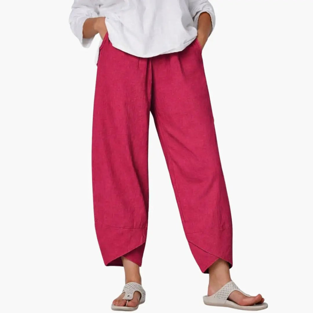 Women's Tapered Pants – Elastic Waist, Full-Length & Everyday Fit